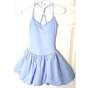 Womens Tennis Dress Small Blue Built in Shorts Y2K Bubble Hem Athletic Dress